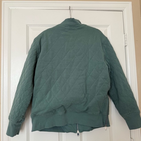 Athleta Retroplush Bomber Quilted Jacket Deep Ocean Teal Size Large - Picture 4 of 13